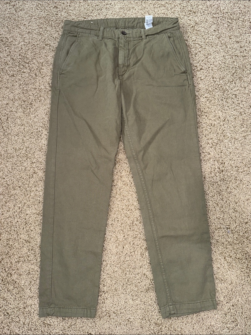 Zara Women’s Cotton Khaki Chino Pants Size 31 | Olive Green Ankle Length